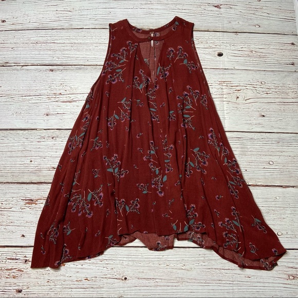 Free People Red Snap Out Of It Sleeveless Swing Dress Sz S - Picture 6 of 16